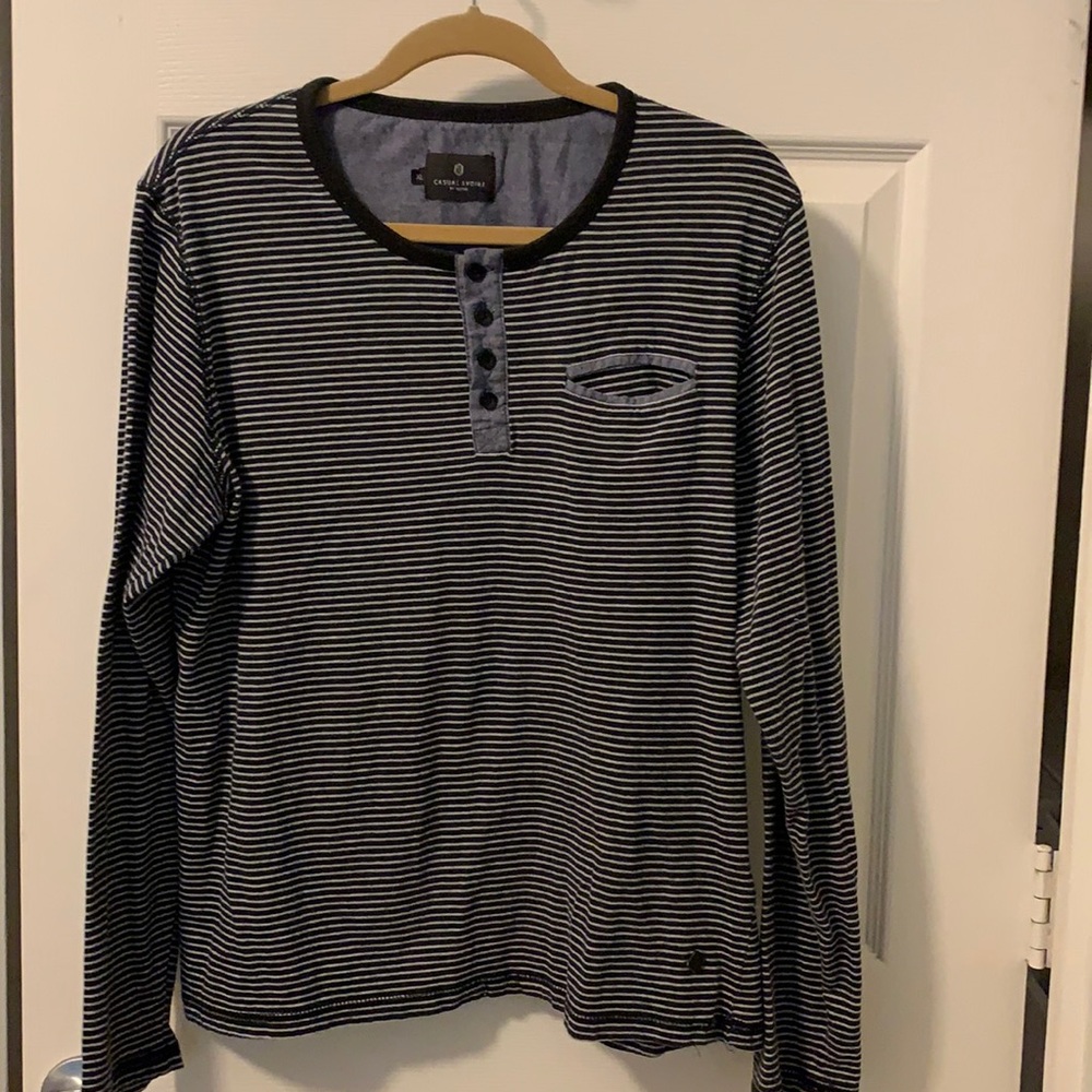 Casual Friday Striped Long Sleeve Shirt XL